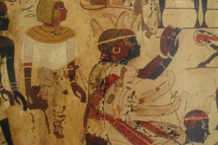 Nubian Prince Heqanefer bringing tribute for The Egyptian King Tutankhamun, 18th dynasty, Tomb of Huy. c. 1342 – c. 1325 BC